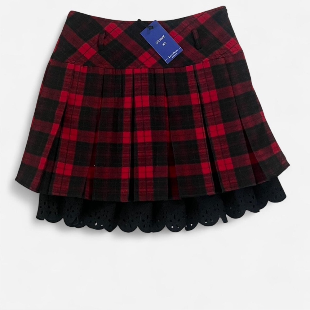 Plaid‎ Red and Black Skirt